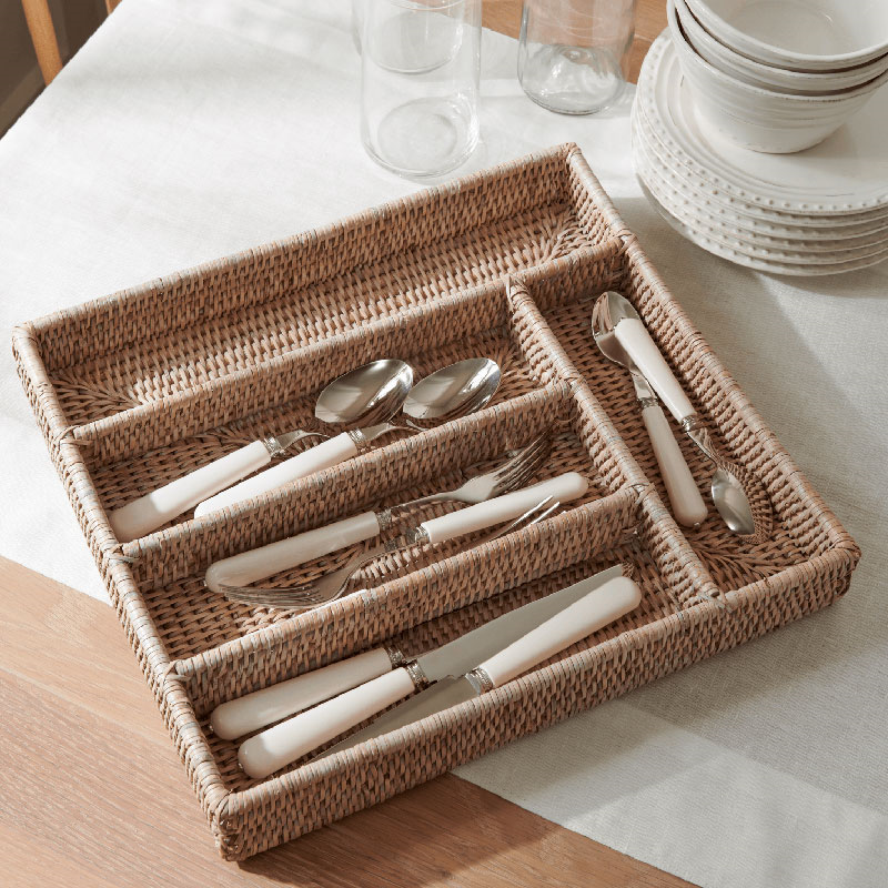 Ashcroft Cutlery Tray, Rattan-0