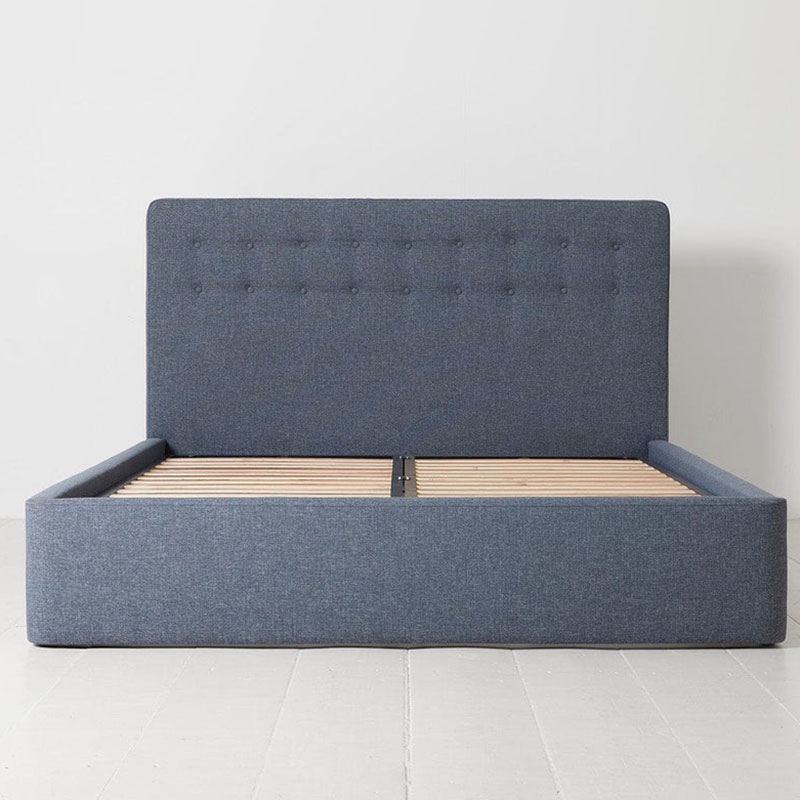 Bed 01 Linen King Size Frame, Midnight-1