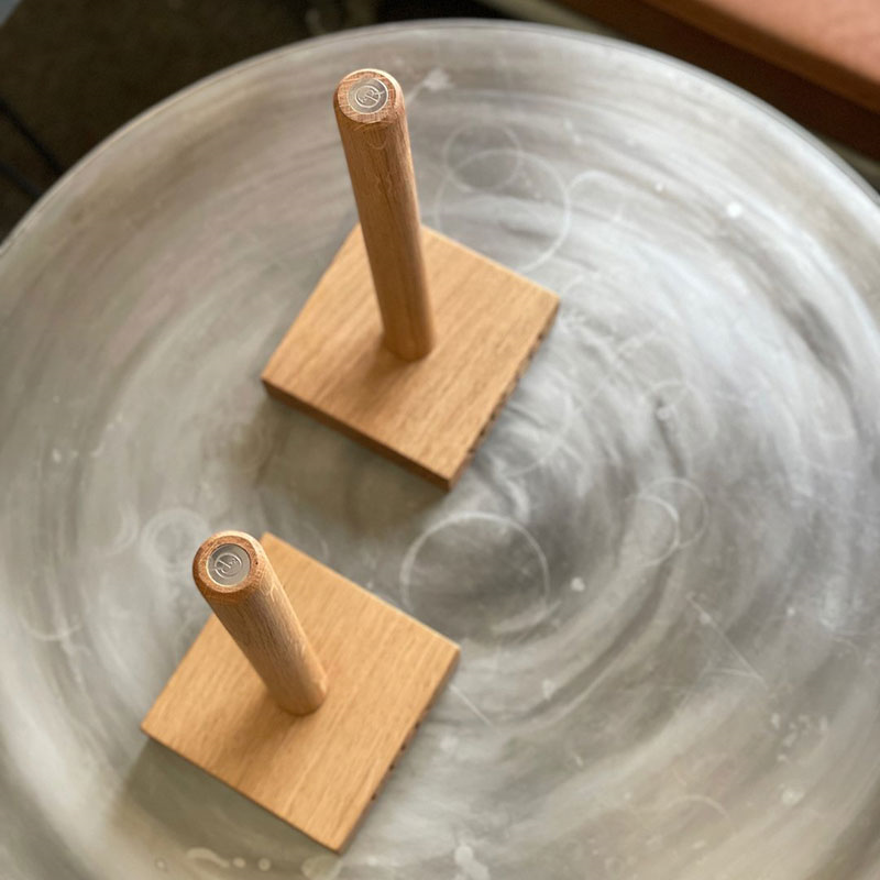 Messy/Tidy Kitchen Roll Holder, Oak-2