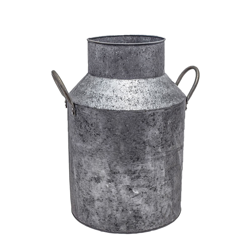 Galvanised Milk Churn, H43cm x D33cm, Silver-0