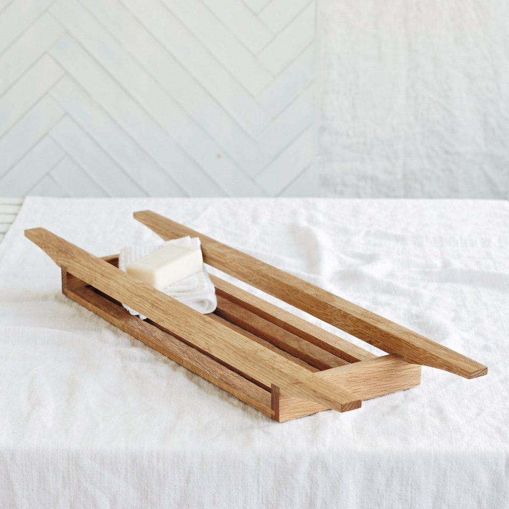 Wooden Bath Tidy, Oak-1