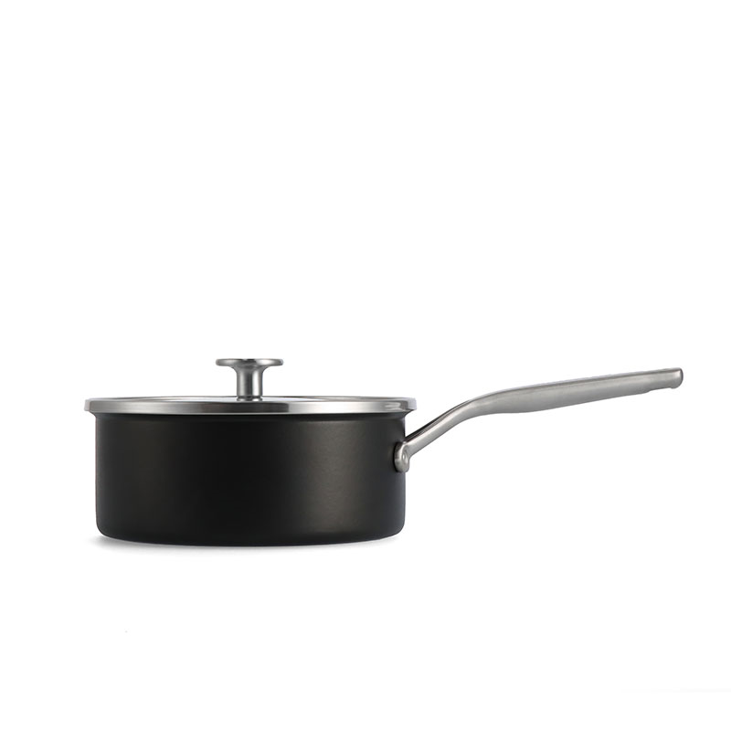 Steel Core Enamel Saucepan, 20cm, Matte Black-0