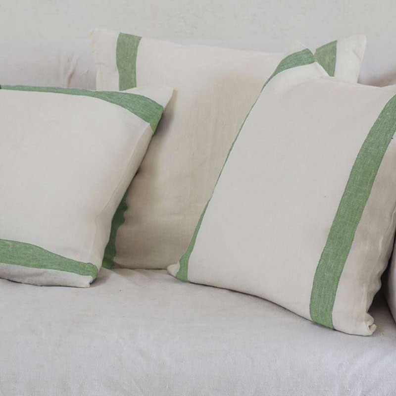 Arles Stripe Cushion Cover, H45 x W45cm, Olive-0