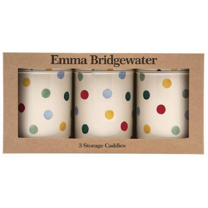 Polka Dot Set 3 Caddies, 11cm x 32cm x 15cm-0