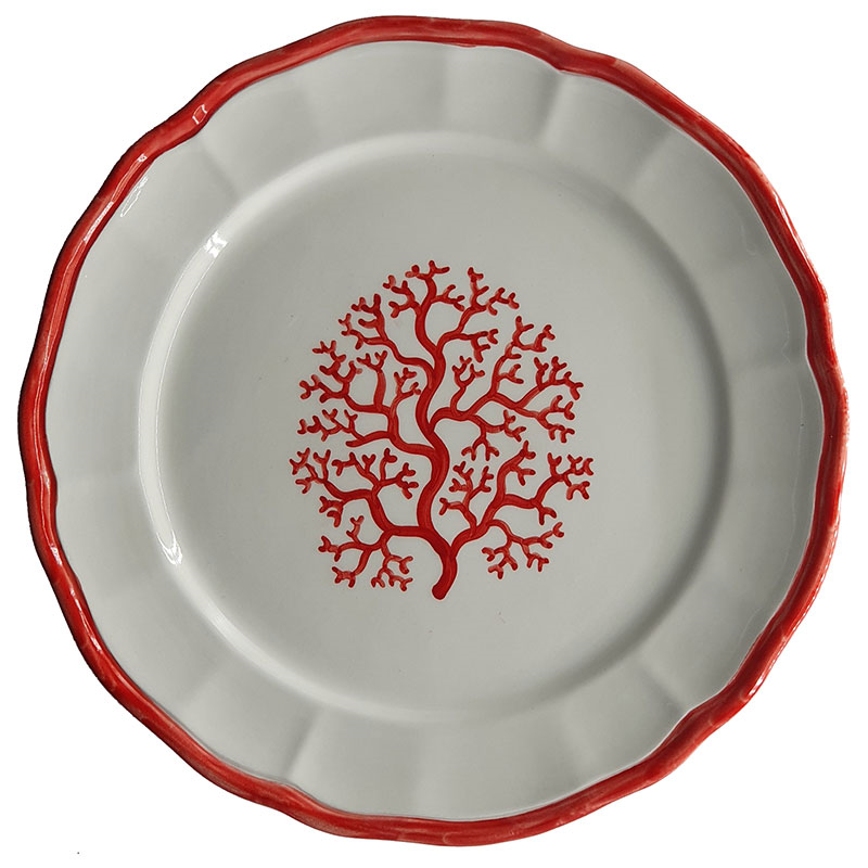 Coral Plate, D28cm, White-0