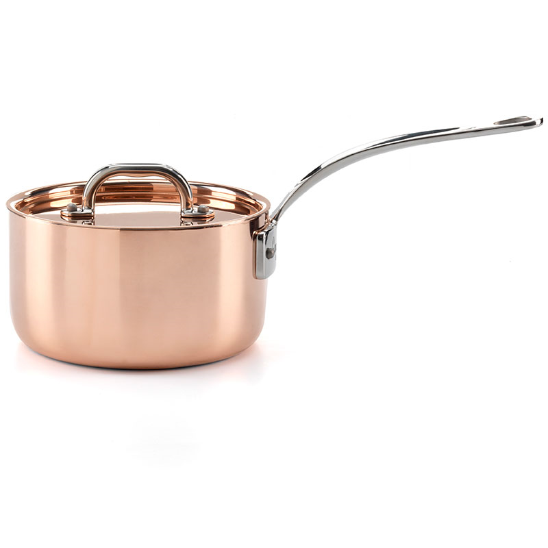 Induction Saucepan with Lid, 16cm, Copper-0