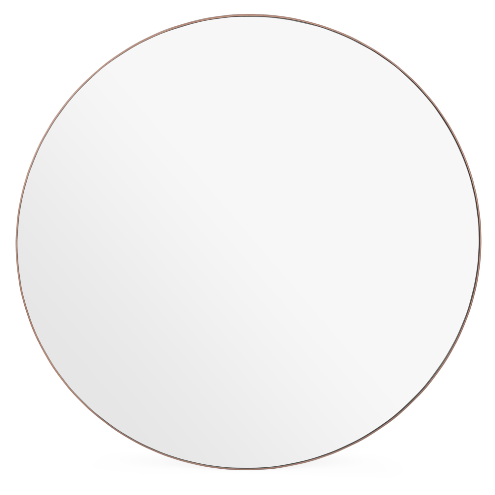 Fine Edge Wood Round Mirror, D60cm, Walnut-0