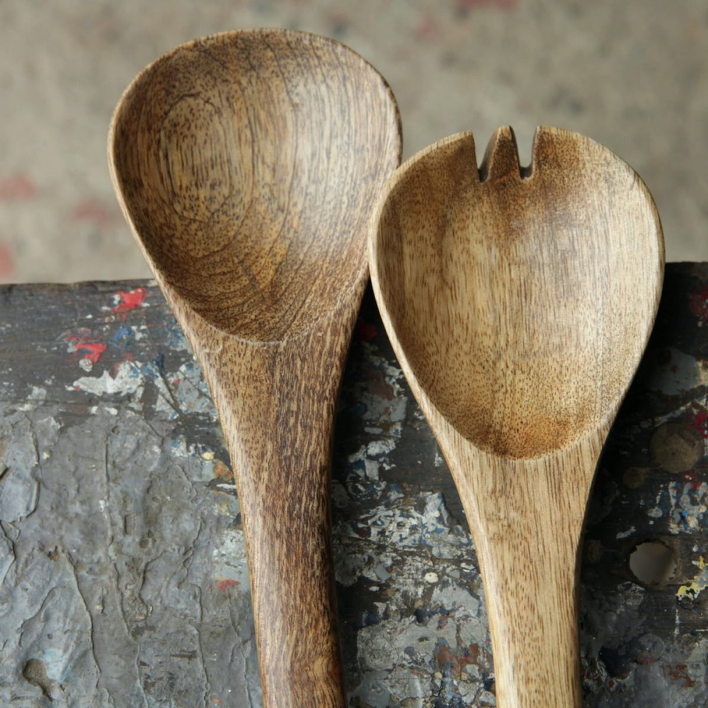 Salad servers, 30cm, mango wood-0