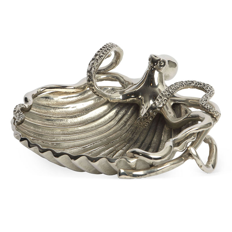 Octopus Shell dish, D24 x H11cm, Silver-1