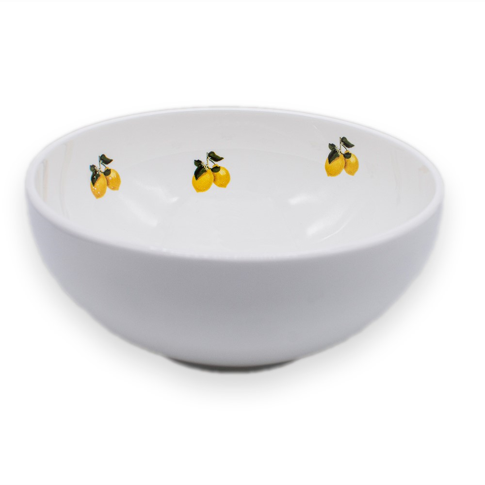 Lemon Collection Bowl, H5 x W15cm, White-1