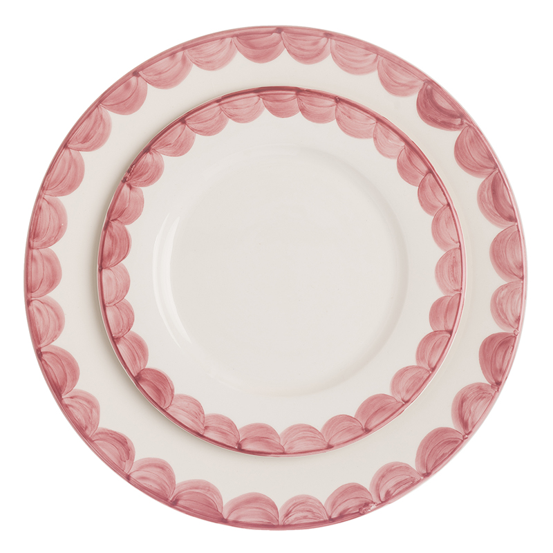 Scallop Side Plate Set of 2, D20cm, Pink-2