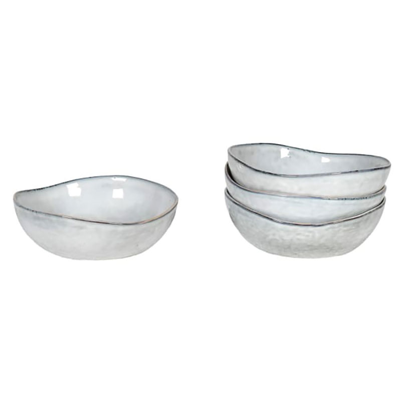 Flax Set of 4 Bowls, D18.5cm, White-0