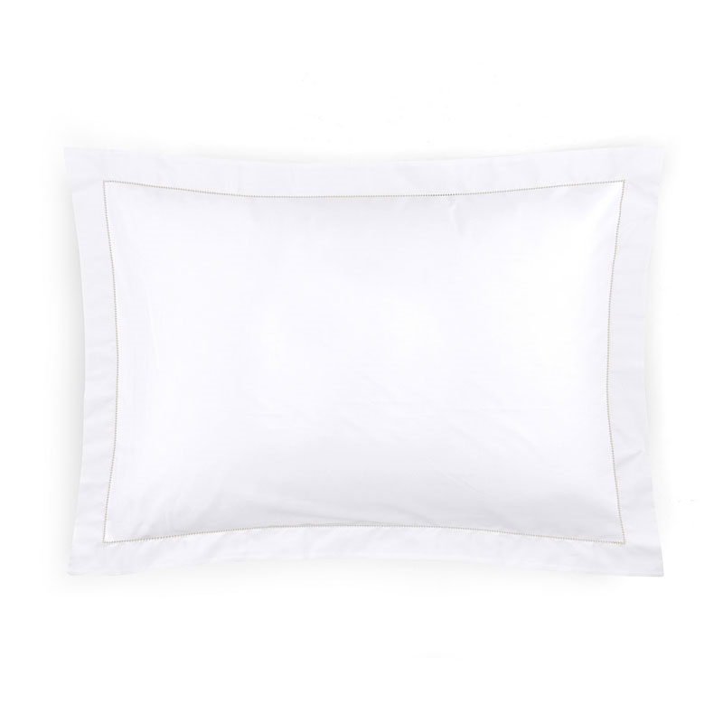 Porto Hemstitch Pair of Oxford Pillowcases, Standard, Straw-1