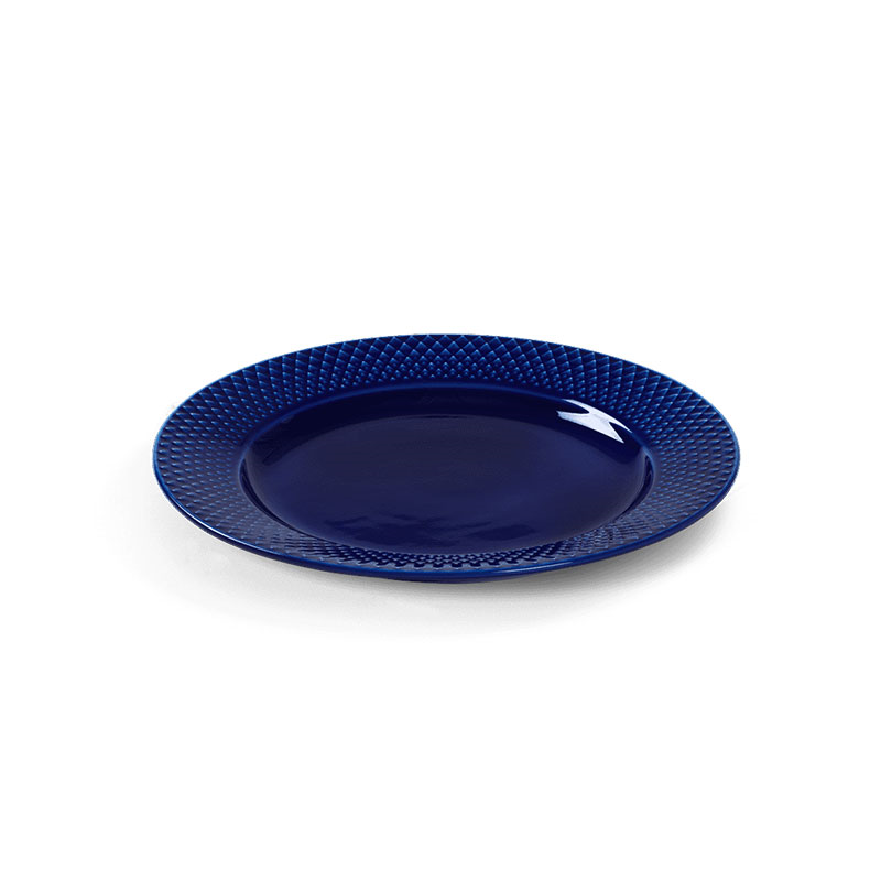 Rhombe Side Plate, D23cm, Dark Blue-0