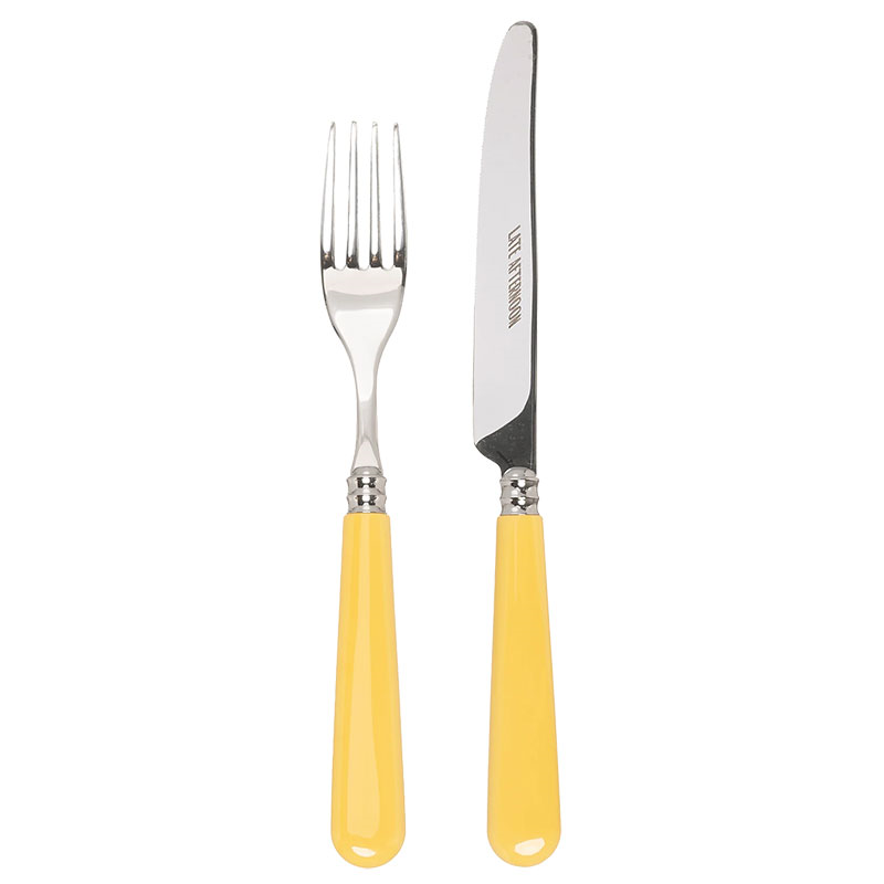 Knife and Fork Set, Butter Yellow-0