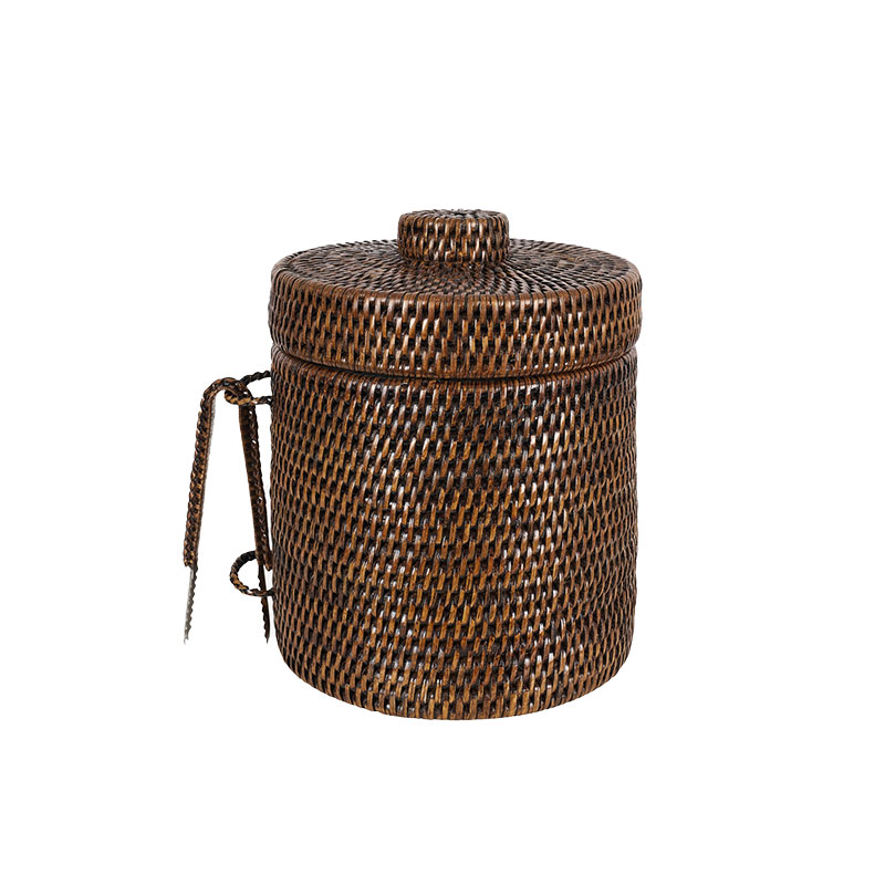 Rattan Ice Bucket, H25cm, Brown-1