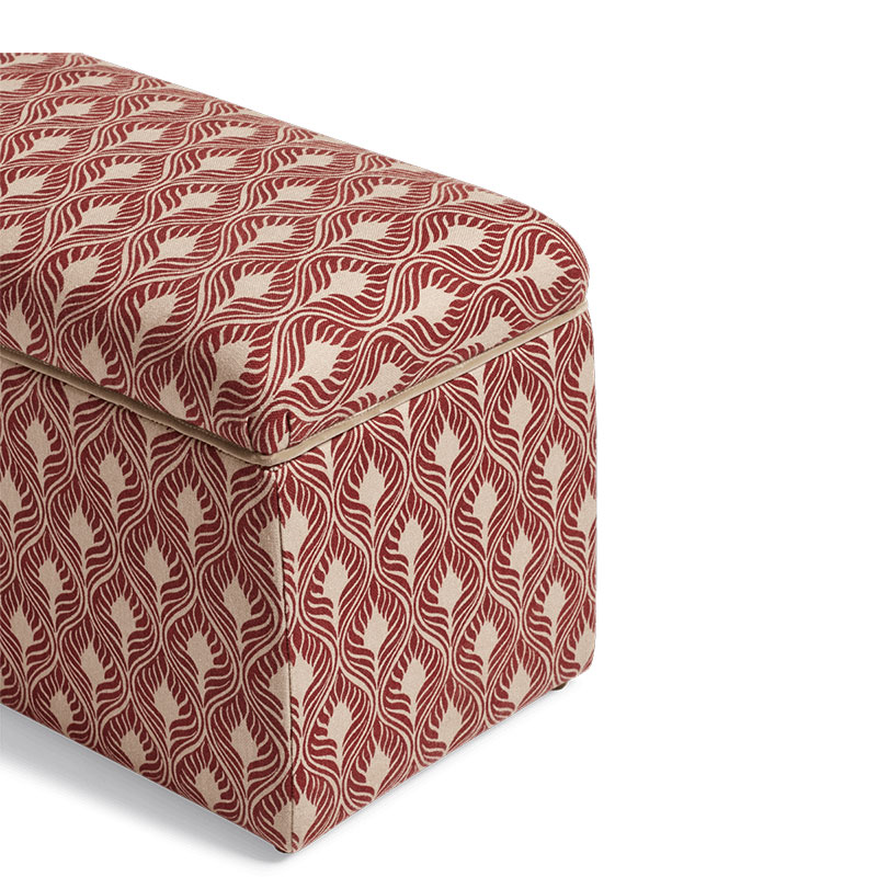 Carena Upholstered Trunk, H46cm x W70cm x D38cm, Red Garnet-4