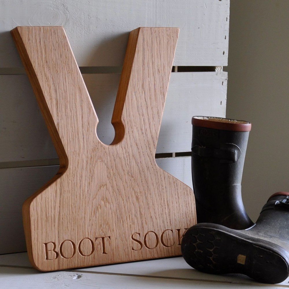 Personalised boot jack, 31 x 24 x 3.5cm, Oak-0