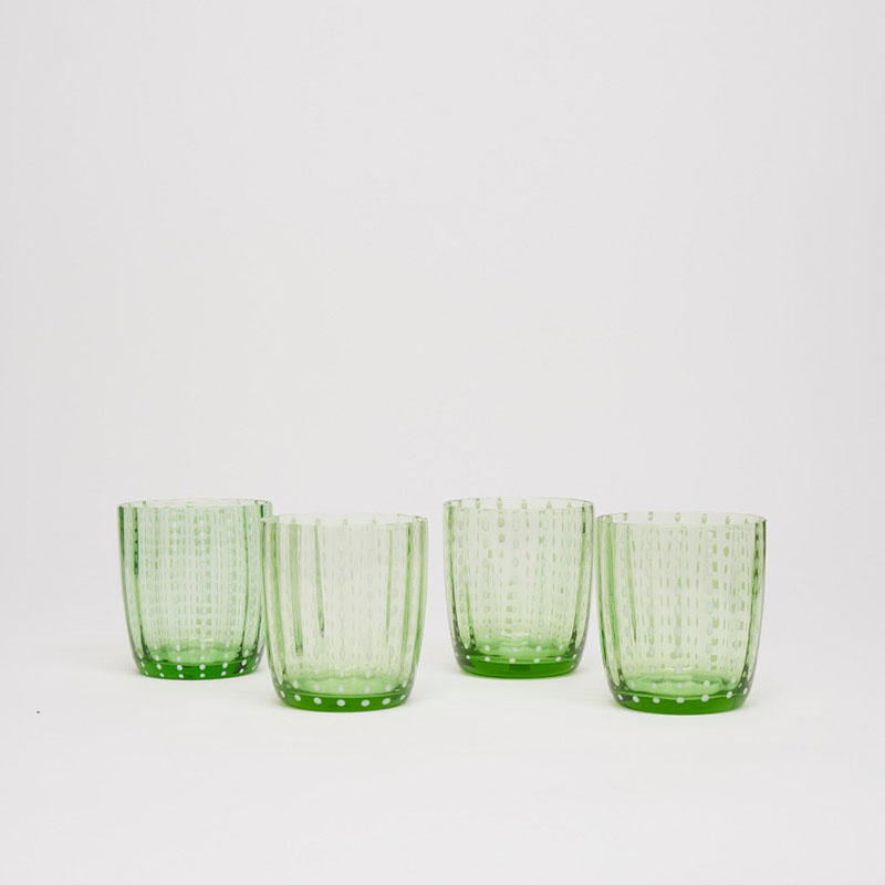 Speckled Set of 4 Tumblers, 365ml, Sage Green-1