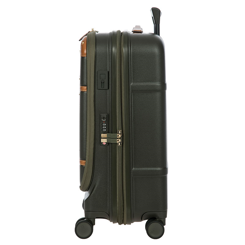 Bellagio Carry-On Suitcase with Front Pocket, H55 x L38 x W23/27cm, Olive-4