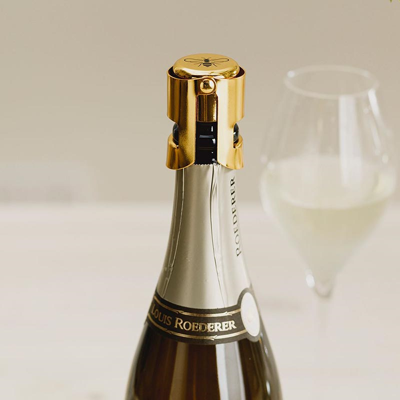 Bee Champagne/Prosecco Stopper, H6cm, Gold-1