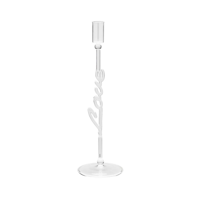 Love Candle Holder, H30cm, Silver-1