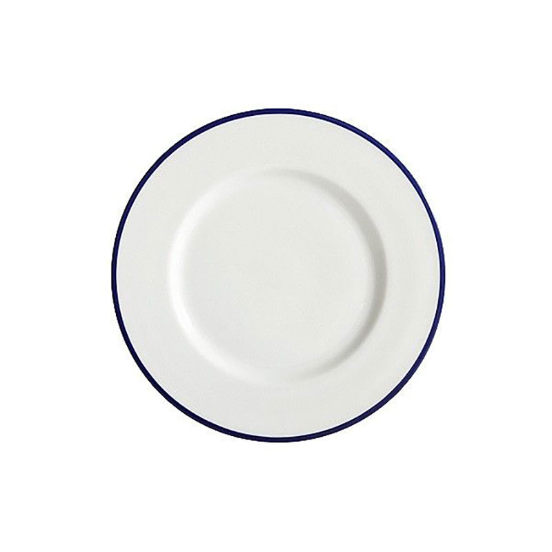 Canteen 12 Piece Dinner Set, White/Blue-2