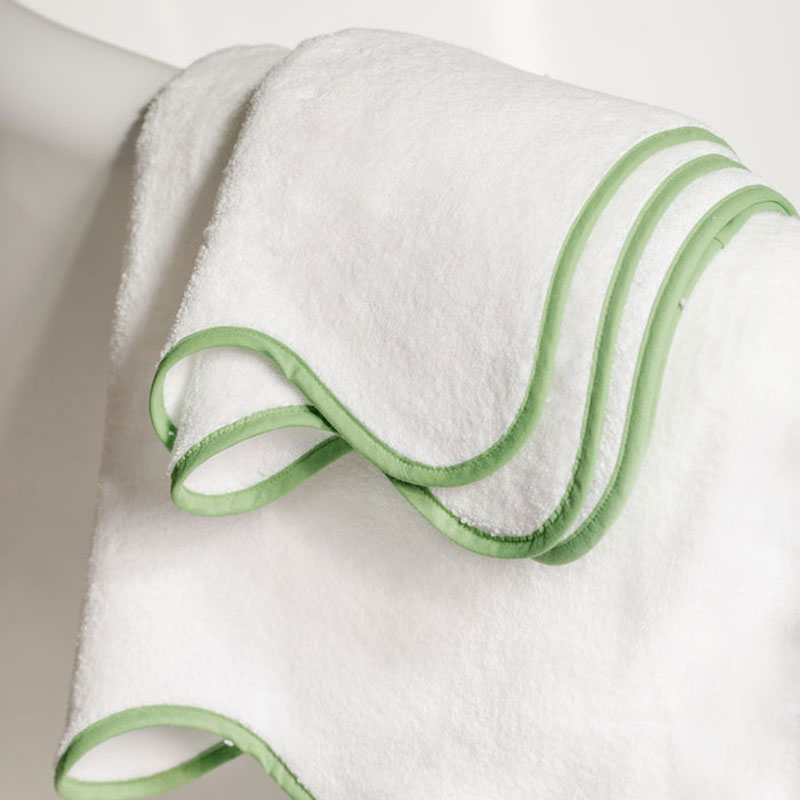 Amelia Scalloped Pair of Hand Towels, Asparagus-2