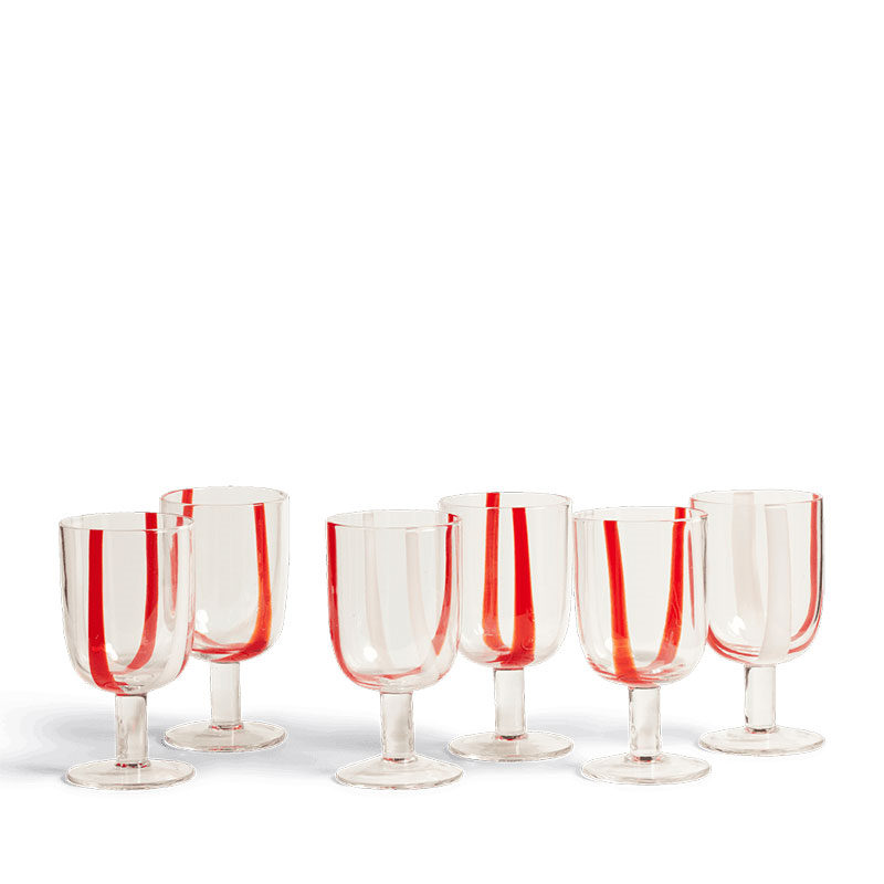 Mila Set of 6 Wine Glasses, Red & White-1