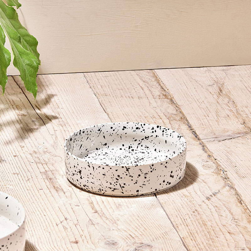 Ama Ceramic Pet Bowl, D15cm, Splatter-2