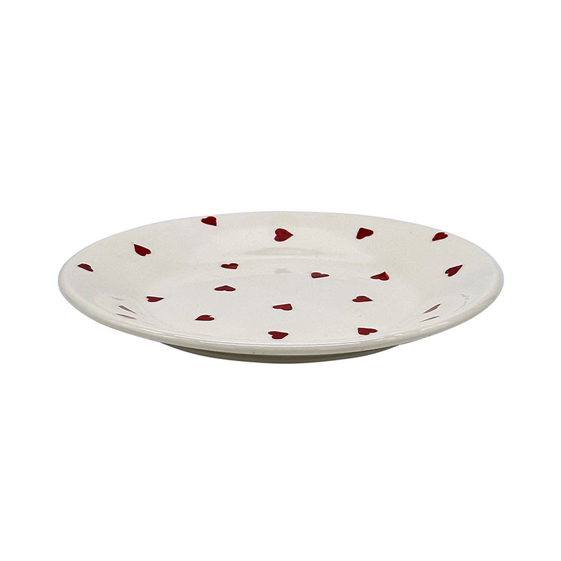 Love Heart Plate, D24cm, Red-0