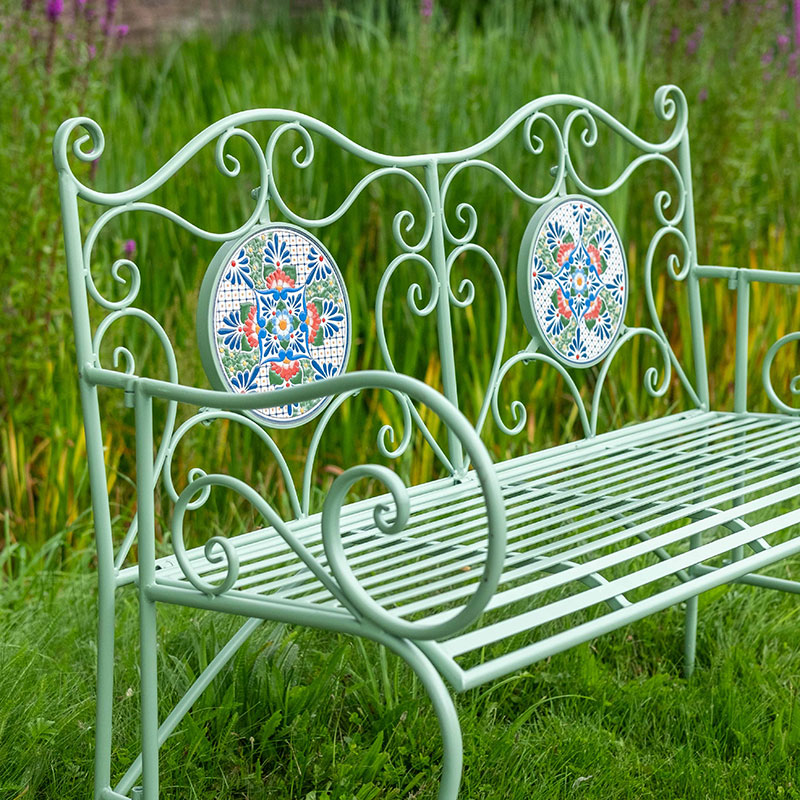 Mosaic Bench, Green-3