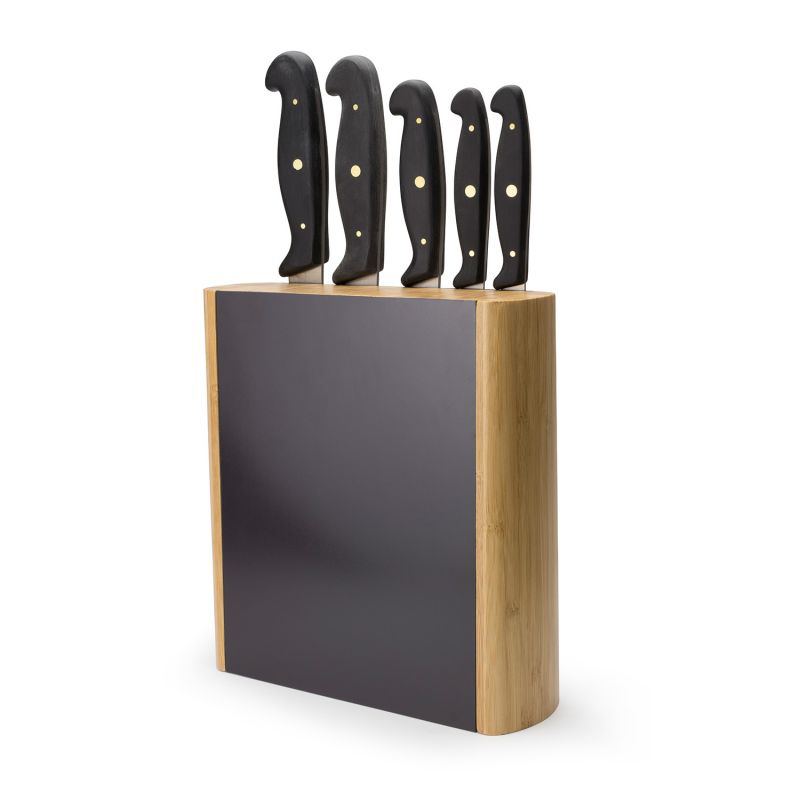 Professional Series Magnetic 5 Piece Knife Block Set, Black-1