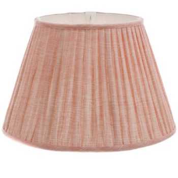 Empire Lampshade, Gathered Bedwyn, Moire Light Linen, Pink, 25cm-0