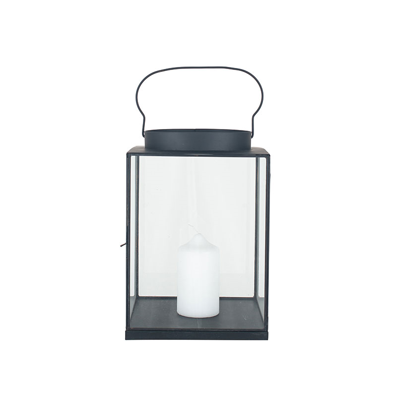 Metal Lantern, H26cm, Black-2