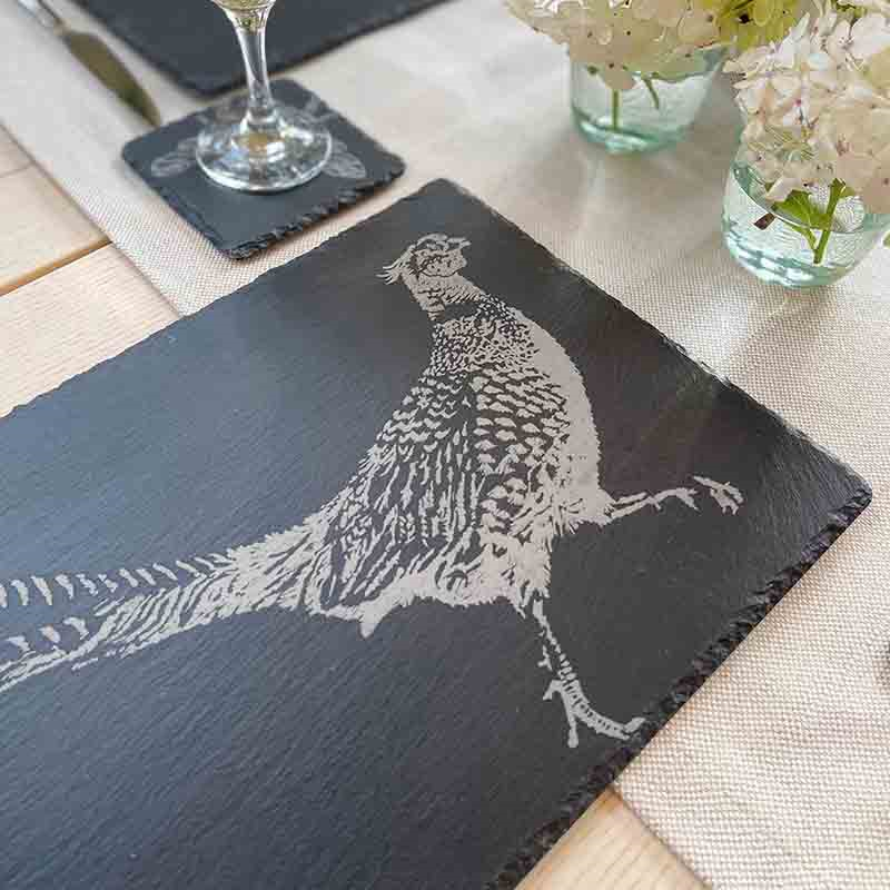 Pheasant Slate Table Runner, H25 x W50cm, Black-1