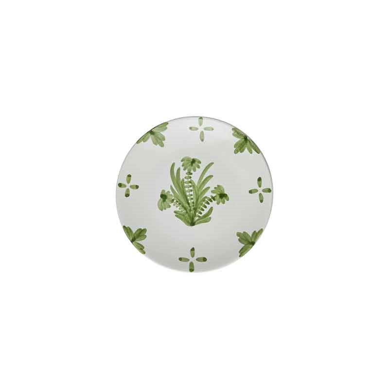 Green Summer Flower Ceramic Small Plate, 17.5cm-1