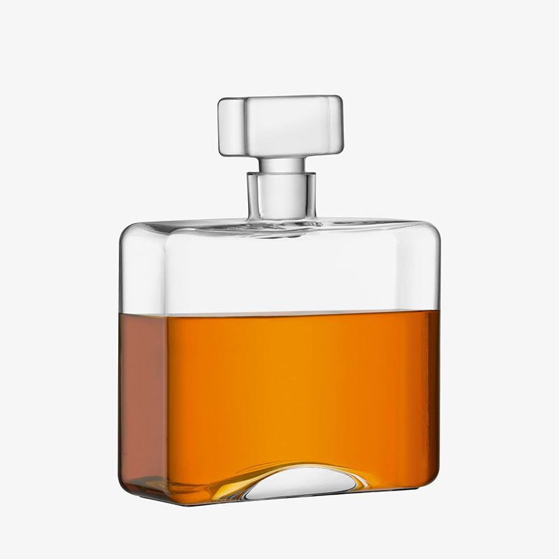 Cask Whisky Rectangle Decanter, 1l, Clear-0