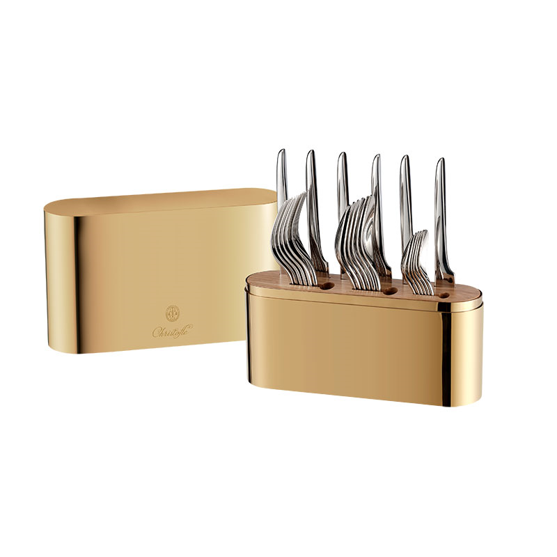 Concorde 24-Piece Cutlery Set with Case, Gold-0