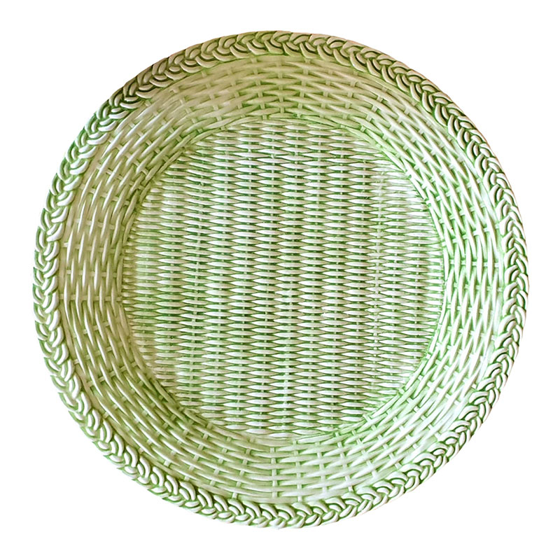 Wicker Charger Plate, D28cm, Green-0