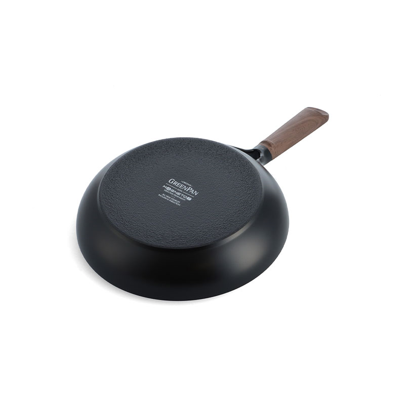 Eco-Smartshape Non Stick Wok with Dark Wood Patterned Handle, 20cm, Black-5