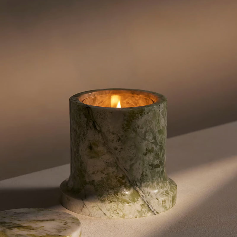 Sicilian Thyme & Apple Marble Candle, 250g, Jade-0