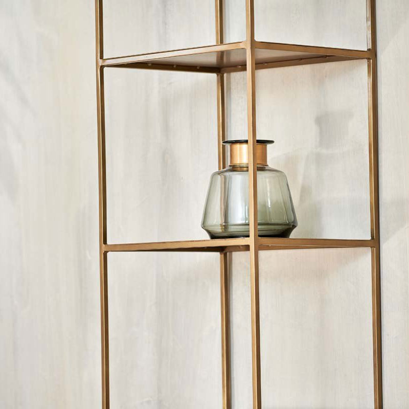 Mahi Shelving Unit, H170cm x W46cm, Antique Brass-3