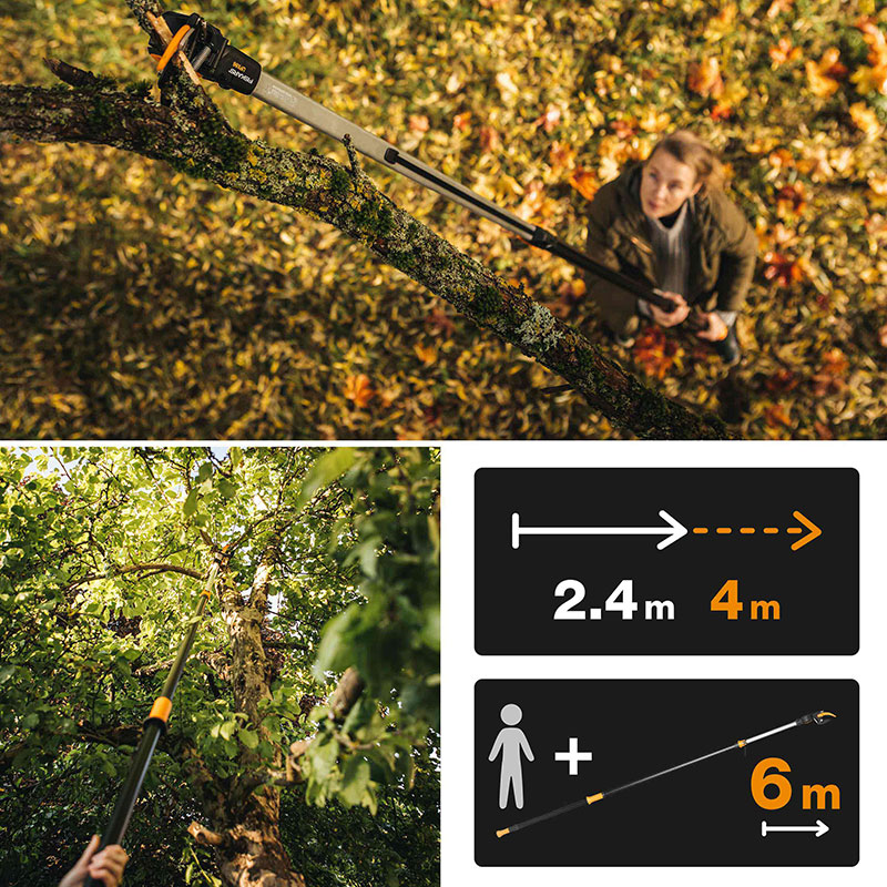 PowerGear Telescopic Tree Pruner, L230 x W11 x D7.5cm, Black and Orange-4