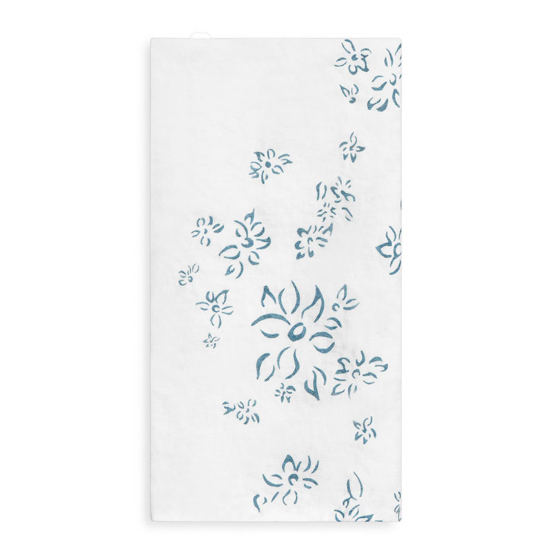 Bernadette's Falling Flower Linen Napkin, 50cm x 50cm, Light Blue-2