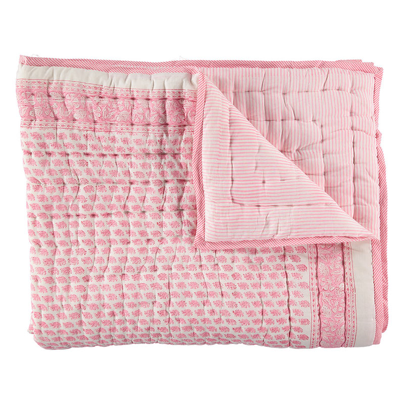 Elephant King/Super King  Size Quilt, Pink-2