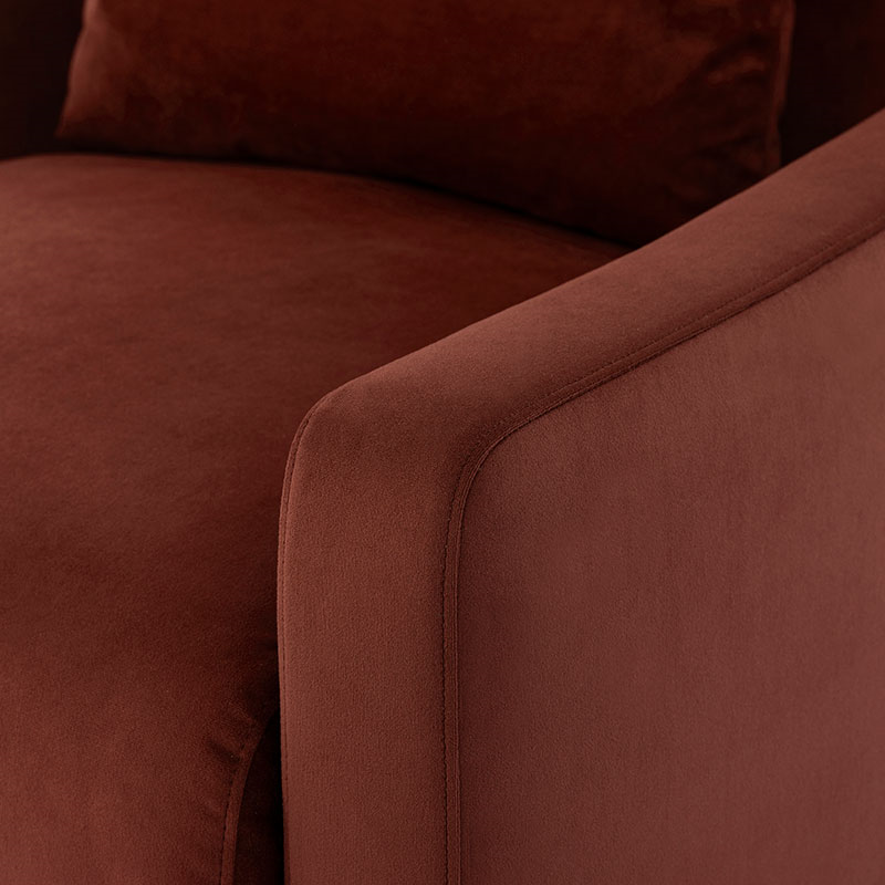 Model 07 Velvet Armchair, Brick-4