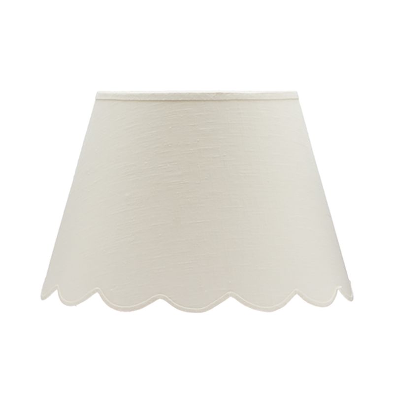 Fabric Scallop Medium Lampshade, White-1