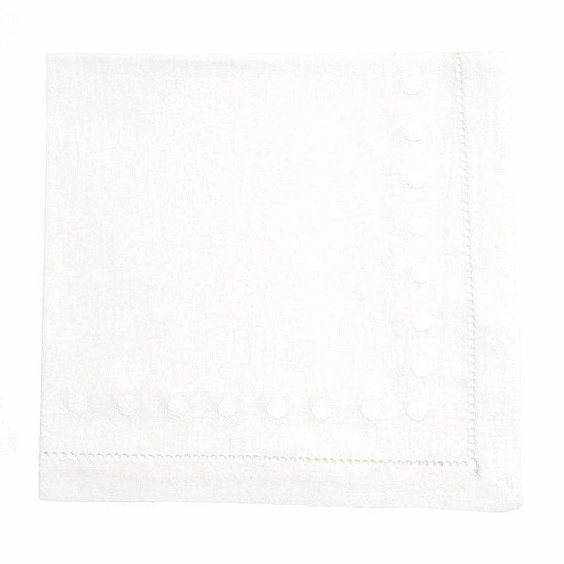 Dots Set of 4 Napkins, 45 x 45cm, White-1