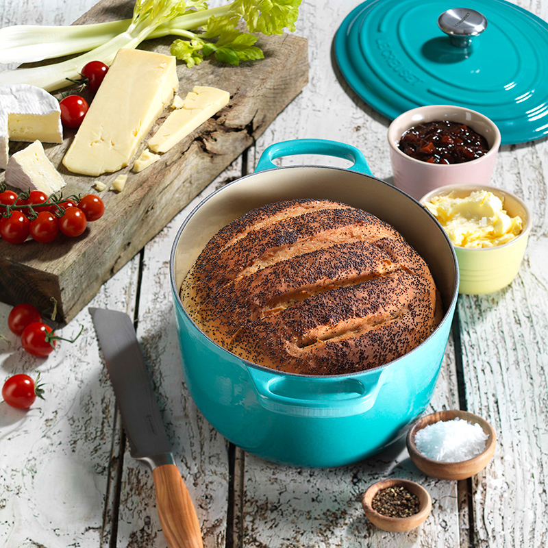 Signature Cast Iron Oval casserole, 27cm - 4 litre, Teal-5